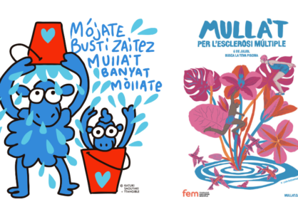 Mikel Urmeneta y Lara Costafreda fusionan arte, agua y compromiso en las imágenes de la campaña ‘Mójate por la Esclerosis Múltiple’ 2025